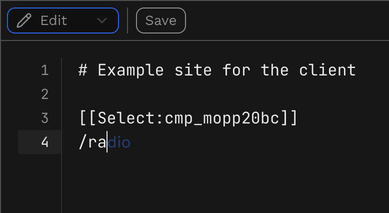 Creating the base page layout for a Select component example