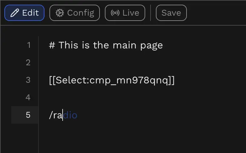 Creating the base page layout for a Select component example